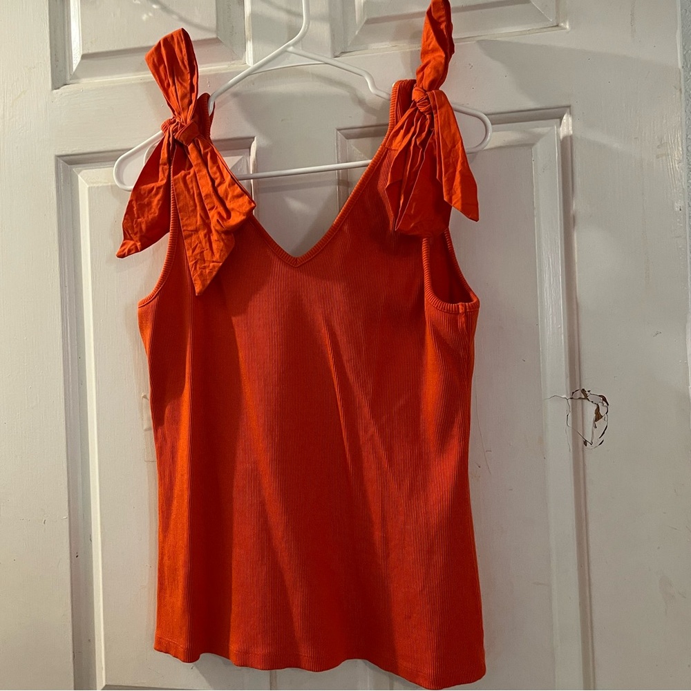 Anthropologie Vivid Orange Camisole with Tie Straps